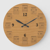 Gitaarakkoorden Klok Gezicht op Hout (Voorkant)