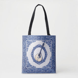 Gitaarband met Azulejo-motief en Initiaal Tote Bag