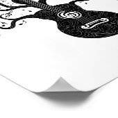 gitaarboom van leven en muzieknoten poster (Hoek)