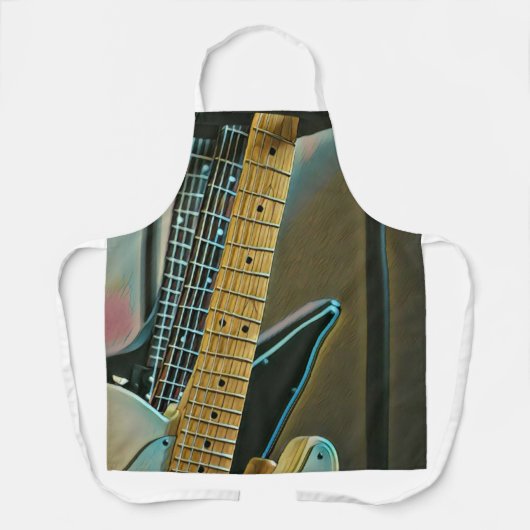 gitaarcadeau voor vaders dag schort (Voorkant)