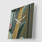 gitaarcadeau voor vaders dag vierkante klok (Hoek)