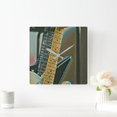 gitaarcadeau voor vaders dag vierkante klok (Huis)