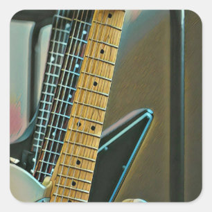 gitaarcadeau voor vaders dag vierkante sticker