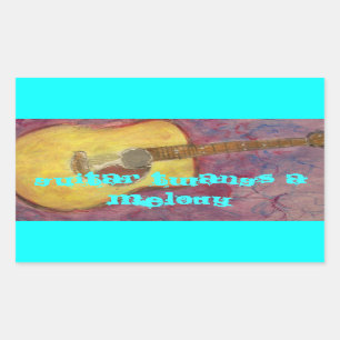 gitaardraden van een melodie rechthoekige sticker