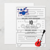 Gitaardrums AMP Muziek Verjaardagsfeest Kaart (Voorkant / Achterkant)