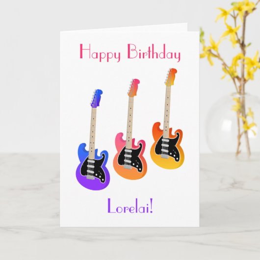 Gitaargradiënt gevouwen Wenskaart Kaart (Gele Bloem)