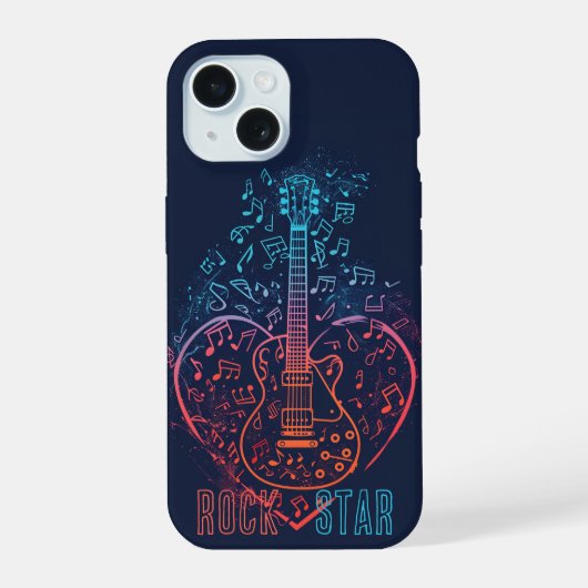 Gitaarhart iPhone 15 Case (Achterkant)