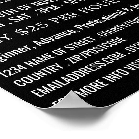 Gitaarhoofd, Gitaarlessen Adverteren Poster (Hoek)