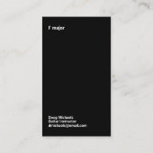 Gitaarinstructeur F Major Visitekaartje (Achterkant)