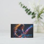Gitaarinstructeur Rock Star Visitekaartje (Staand voorkant)