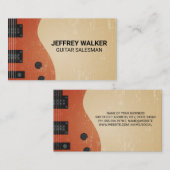 Gitaarinstrument Grungy Achtergrond Visitekaartje (Voorkant / Achterkant)