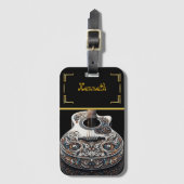Gitaarinstrument met Initialen Bagagelabel (Voorkant (verticaal))