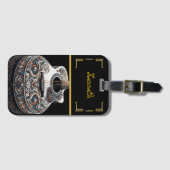 Gitaarinstrument met Initialen Bagagelabel (Voorkant (horizontaal))