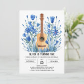 Gitaarjongen van digitale muzikant Verjaardag Kaart (Staand voorkant)