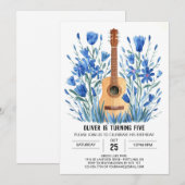 Gitaarjongen van digitale muzikant Verjaardag Kaart (Voorkant / Achterkant)