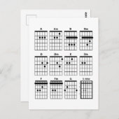 gitaarkoorden briefkaart (Voorkant / Achterkant)