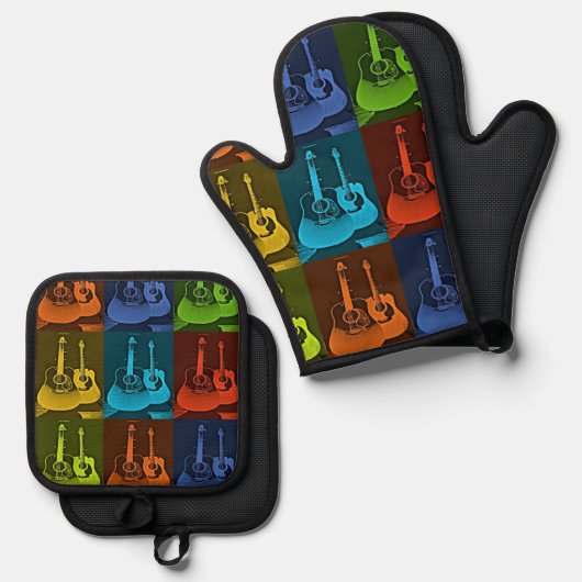 gitaarkunst ovenwant & pannenlap set (Voorkant / Achterkant)
