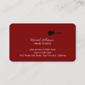 Gitaarleraar Cool Red Visitekaartje (Achterkant)