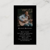 Gitaarleraar Custom Photo Retro Visitekaartje (Achterkant)