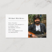 Gitaarleraar Custom Photo Visitekaartje (Achterkant)