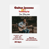 Gitaarleraar Gepersonaliseerd acryl teken Acryl Bord (Voorkant)