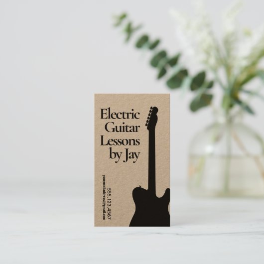 Gitaarleraar Gitarist Kraft Visitekaartje (Staand voorkant)