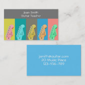 Gitaarleraar moderne pastelmuziekleraar visitekaartje (Voorkant / Achterkant)
