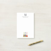 Gitaarleraar Muziek Business Custom Mongram Post-it® Notes (Op bureau)
