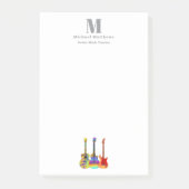 Gitaarleraar Muziek Business Custom Mongram Post-it® Notes (Voorkant)