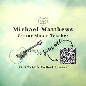 Gitaarleraar Muzieklessen Adverteren QR-code Raamsticker (Vel 3)
