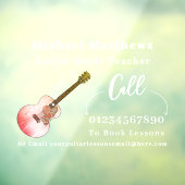 Gitaarleraar muzieklessen Adverteren Raamsticker (Vel 3)