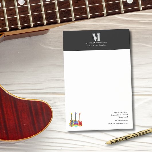Gitaarleraar Muzieklessen Op Maat Zakelijk Post-it® Notes