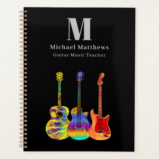 Gitaarleraar muzieklessen QR-code Planner (Voorkant)