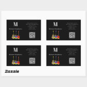 Gitaarleraar muzieklessen QR-code Rechthoekige Sticker (Vel)