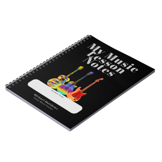 Gitaarleraar Muzieklessen Student Custom Notitieboek (Linkerzijde)