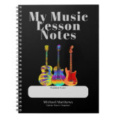 Gitaarleraar Muzieklessen Student Custom Notitieboek (Voorkant)