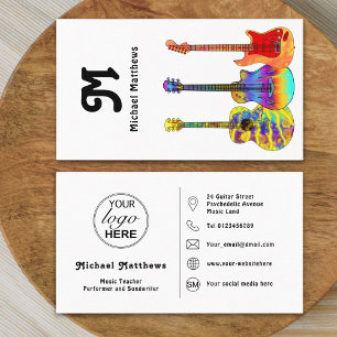 Gitaarleraar Muzikant Logo Social Media Icoon Visitekaartje