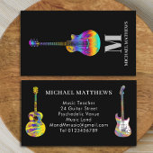 Gitaarleraar Muzikant Monogram Visitekaartje