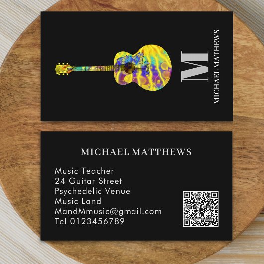 Gitaarleraar Professionele Muzikant QR Code Visitekaartje