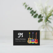 Gitaarleraar QR Code Custom Visitekaartje (Staand voorkant)