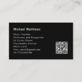 Gitaarleraar QR Code Custom Visitekaartje (Achterkant)