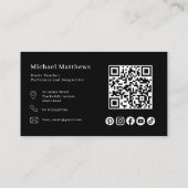 Gitaarleraar QR Code en Social Media Custom Visitekaartje (Achterkant)