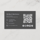 Gitaarleraar QR-code en sociale media Visitekaartje (Achterkant)