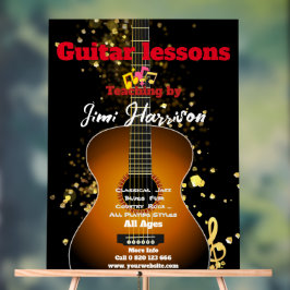 Gitaarles Gepersonaliseerd Acryl Teken Acryl Bord