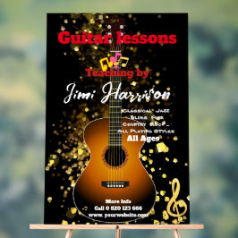 Gitaarlessen Gepersonaliseerd Acryl Teken Grote Ma Acryl Bord