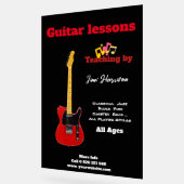 Gitaarlessen Modern Zwart Acryl Teken Grote Maat Acryl Bord (Hoek)