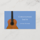 Gitaarlessen Muziekinstrument Lichtblauw Visitekaartje (Voorkant)
