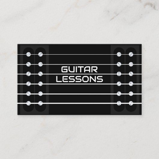 Gitaarlessen muziekleraar Gitarist Instructeur Visitekaartje (Voorkant)