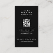 Gitaarlessen Muzikant Foto Sociale Media QR Code Visitekaartje (Achterkant)