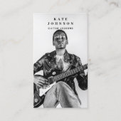 Gitaarlessen Muzikant Foto Sociale Media QR Code Visitekaartje (Voorkant)